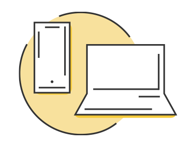 Laptop, iPhone, and Android